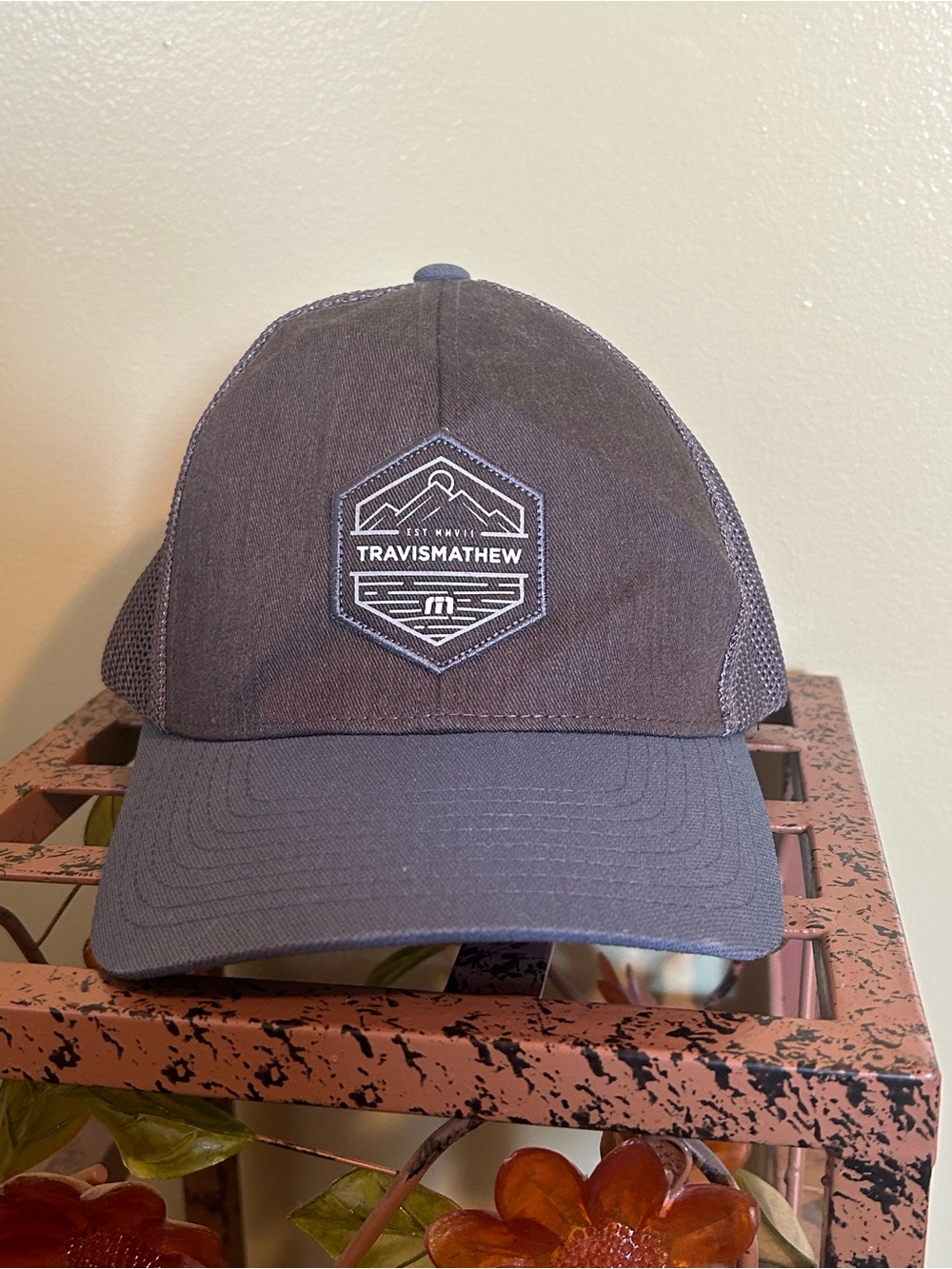 Travis Mathew Gray Mesh Trucker Hat